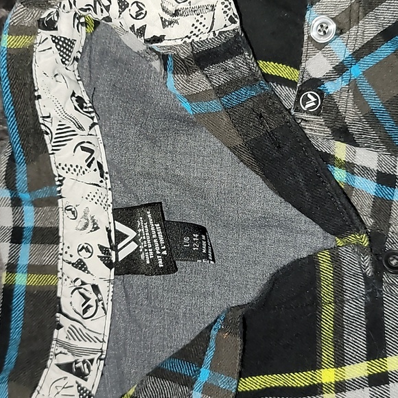 Plaid multicolored shirt, Shaun White Brand sizeL/G 12-14 - Picture 4 of 7